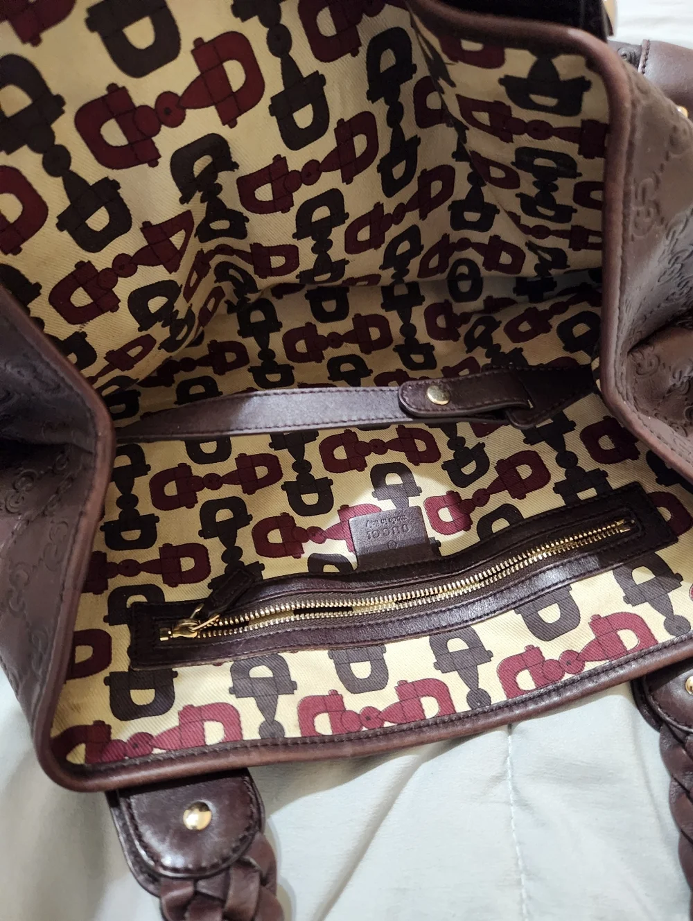 Authentic Gucci Pelham Brown Guccissima Horsebit Medium Hobo Bag